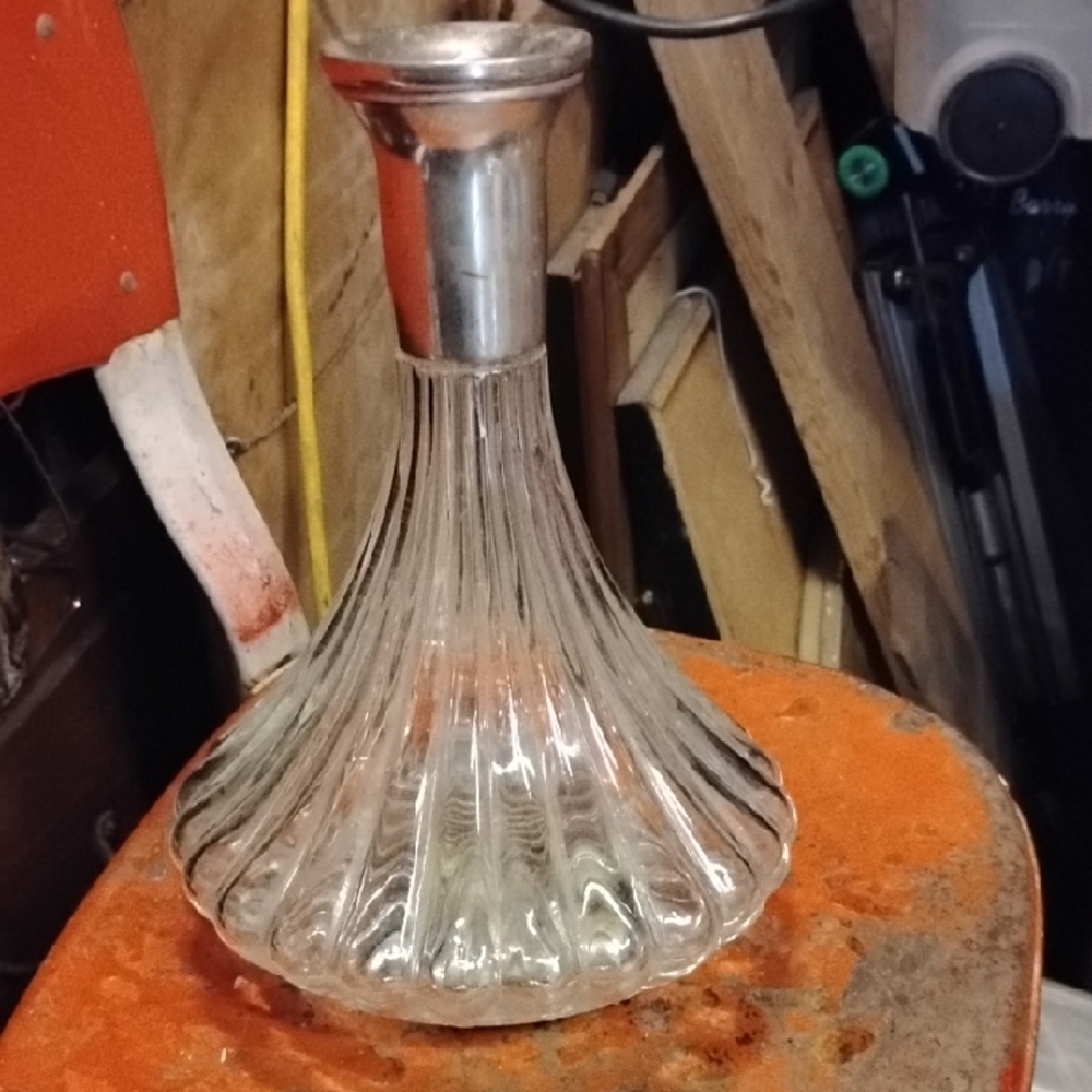 Elegant Silver and Glass Decanter